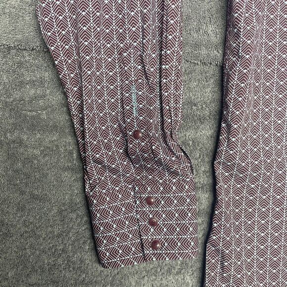 STETSON Pearl Snap Shirt Men's XXL Chevron Grid Western Cowboy Long Sleeve - Picture 7 of 11